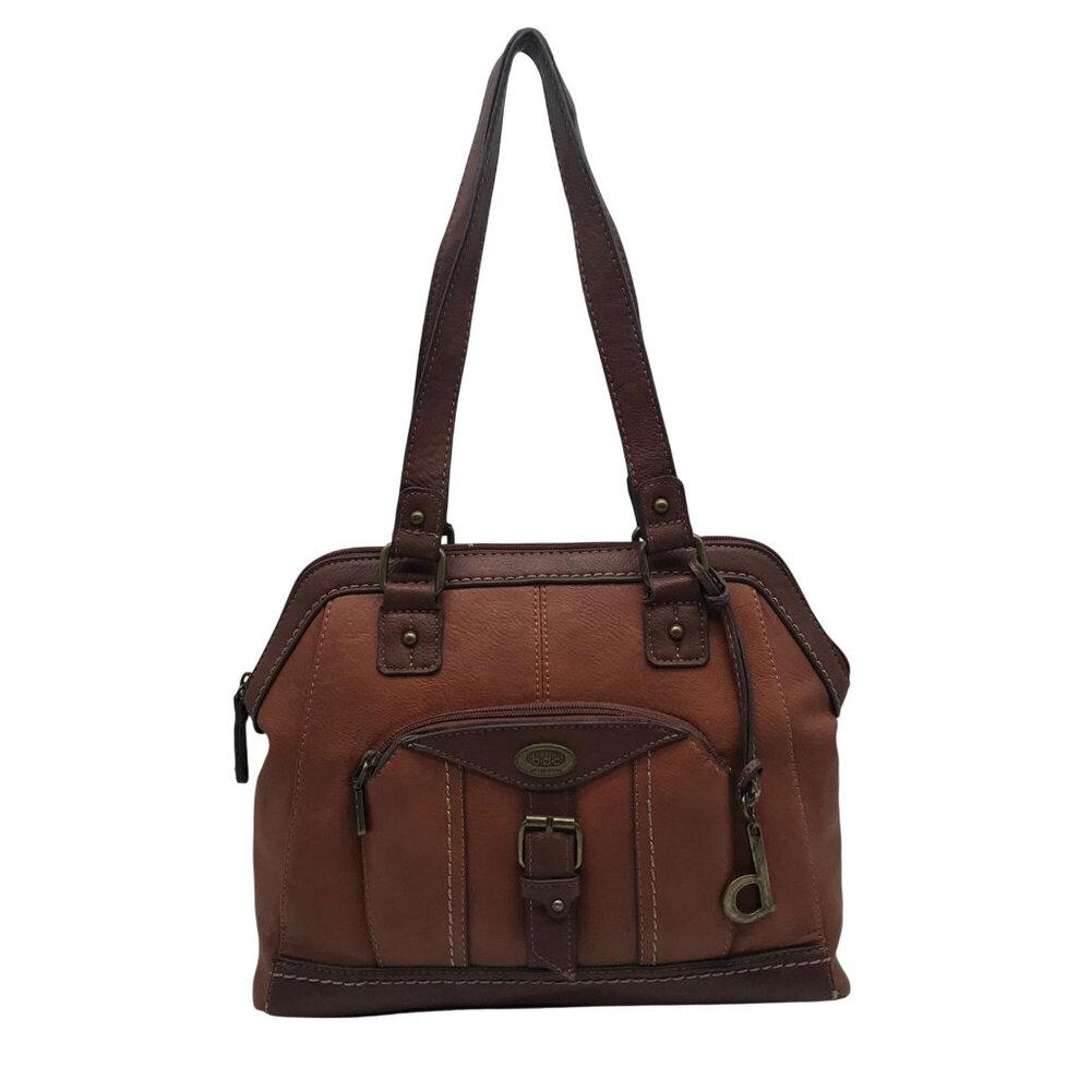 Born Concept Brown Faux Leather Satchel Bag